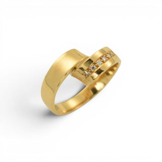 Brillantring aus 585 Gelbgold, nachhaltiger second-hand Schmuck perfekt aufgearbeitet