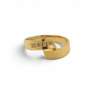 Brillantring aus 585 Gelbgold, nachhaltiger second-hand Schmuck perfekt aufgearbeitet