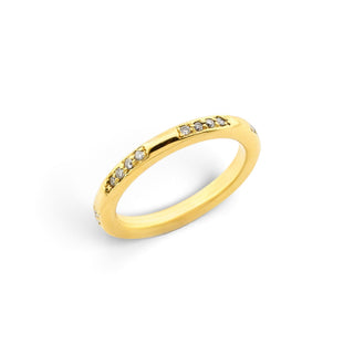 Brillantring aus 750 Gelbgold, nachhaltiger second hand Schmuck perfekt aufgearbeitet