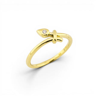 Brillantring aus 585 Gelbgold, nachhaltiger second-hand Schmuck perfekt aufgearbeitet