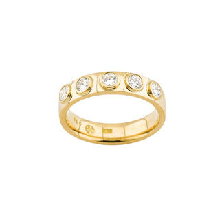 Brillantring aus 750 Gelbgold, nachhaltiger second hand Schmuck perfekt aufgearbeitet