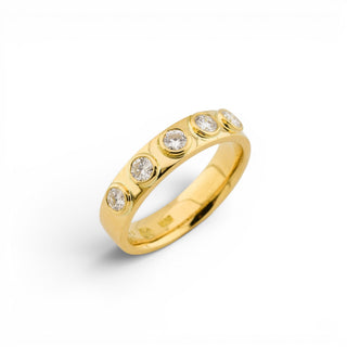 Brillantring aus 750 Gelbgold, nachhaltiger second hand Schmuck perfekt aufgearbeitet