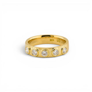 Brillantring aus 750 Gelbgold, nachhaltiger second hand Schmuck perfekt aufgearbeitet