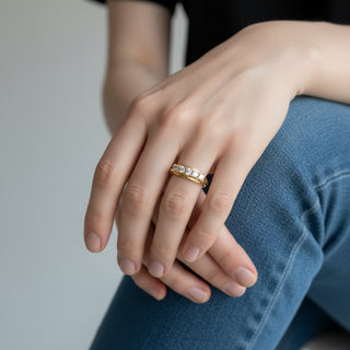 Brillantring aus 585 Gelbgold, nachhaltiger second hand Schmuck perfekt aufgearbeitet