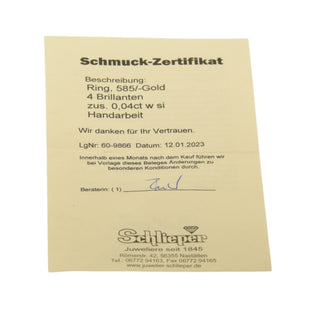 Brillantring aus 585 Gelbgold, nachhaltiger second-hand Schmuck perfekt aufgearbeitet