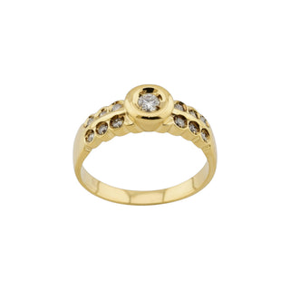 Brillantring aus 585 Gelbgold, nachhaltiger second-hand Schmuck perfekt aufgearbeitet