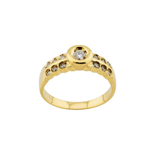 Brillantring aus 585 Gelbgold, nachhaltiger second-hand Schmuck perfekt aufgearbeitet