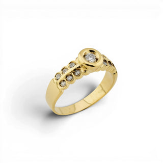Brillantring aus 585 Gelbgold, nachhaltiger second-hand Schmuck perfekt aufgearbeitet
