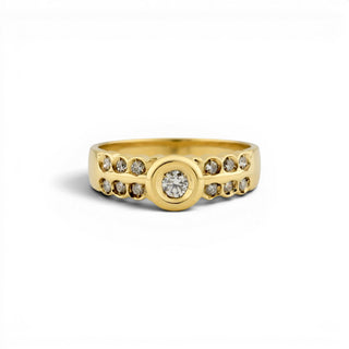 Brillantring aus 585 Gelbgold, nachhaltiger second-hand Schmuck perfekt aufgearbeitet
