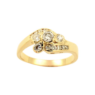 Brillantring aus 750 Gelbgold, nachhaltiger second-hand Schmuck perfekt aufgearbeitet