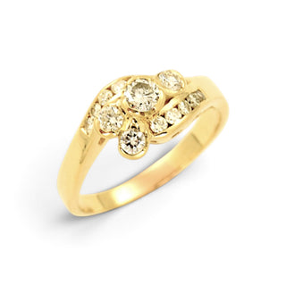 Brillantring aus 750 Gelbgold, nachhaltiger second-hand Schmuck perfekt aufgearbeitet