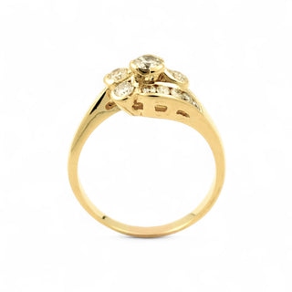 Brillantring aus 750 Gelbgold, nachhaltiger second-hand Schmuck perfekt aufgearbeitet