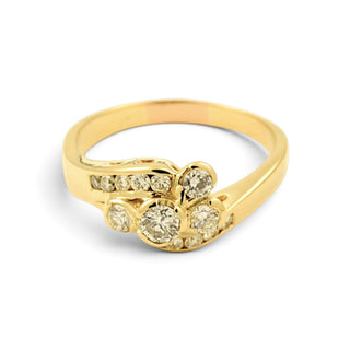 Brillantring aus 750 Gelbgold, nachhaltiger second-hand Schmuck perfekt aufgearbeitet