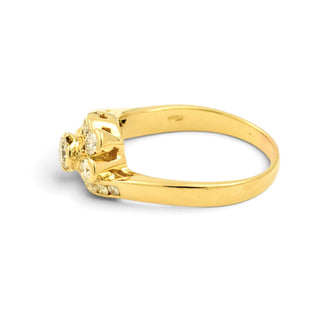 Brillantring aus 750 Gelbgold, nachhaltiger second-hand Schmuck perfekt aufgearbeitet