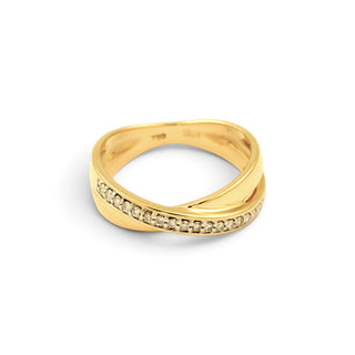 Brillantring aus 750 Gelbgold, nachhaltiger second-hand Schmuck perfekt aufgearbeitet