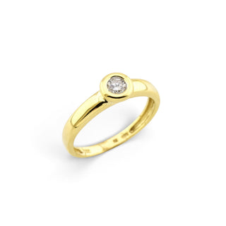 Brillantring aus 585 Gelbgold, nachhaltiger second-hand Schmuck perfekt aufgearbeitet