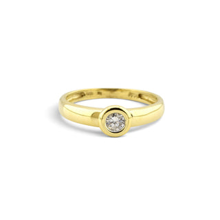 Brillantring aus 585 Gelbgold, nachhaltiger second-hand Schmuck perfekt aufgearbeitet
