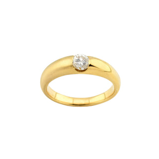 Brillantring aus 750 Gelbgold, nachhaltiger second-hand Schmuck perfekt aufgearbeitet