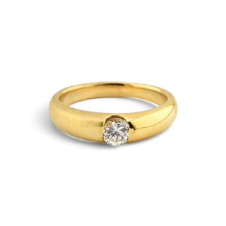 Brillantring aus 750 Gelbgold, nachhaltiger second-hand Schmuck perfekt aufgearbeitet
