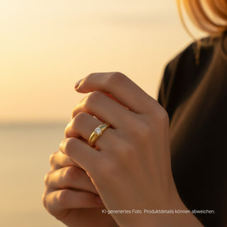 Brillantring aus 750 Gelbgold, nachhaltiger second-hand Schmuck perfekt aufgearbeitet