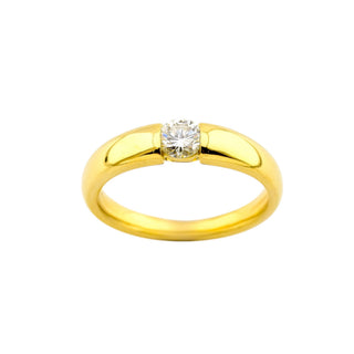 Brillantring aus 750 Gelbgold, nachhaltiger second-hand Schmuck perfekt aufgearbeitet