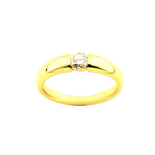 Brillantring aus 750 Gelbgold, nachhaltiger second-hand Schmuck perfekt aufgearbeitet