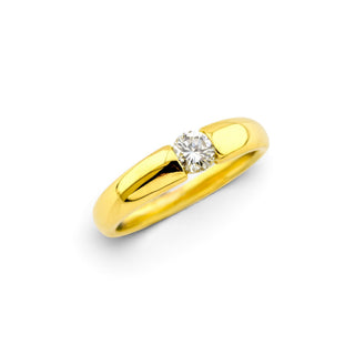Brillantring aus 750 Gelbgold, nachhaltiger second-hand Schmuck perfekt aufgearbeitet
