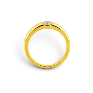 Brillantring aus 750 Gelbgold, nachhaltiger second-hand Schmuck perfekt aufgearbeitet