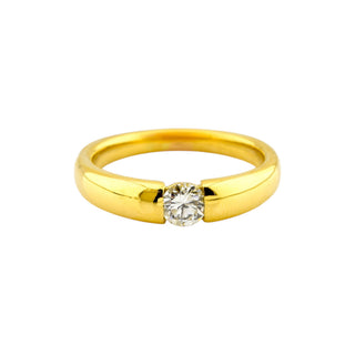 Brillantring aus 750 Gelbgold, nachhaltiger second-hand Schmuck perfekt aufgearbeitet