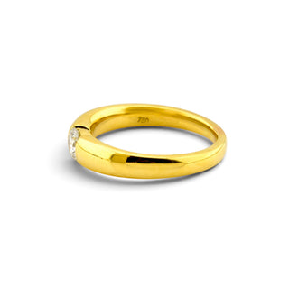 Brillantring aus 750 Gelbgold, nachhaltiger second-hand Schmuck perfekt aufgearbeitet