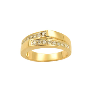Brillantring aus 750 Gelbgold, nachhaltiger second-hand Schmuck perfekt aufgearbeitet