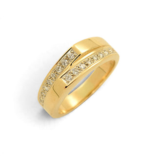 Brillantring aus 750 Gelbgold, nachhaltiger second-hand Schmuck perfekt aufgearbeitet