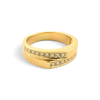 Brillantring aus 750 Gelbgold, nachhaltiger second-hand Schmuck perfekt aufgearbeitet