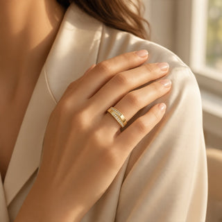 Brillantring aus 750 Gelbgold, nachhaltiger second-hand Schmuck perfekt aufgearbeitet