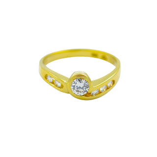 Brillantring aus 585 Gelbgold, nachhaltiger second hand Schmuck perfekt aufgearbeitet