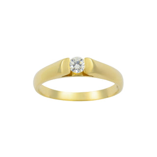 Brillantring aus 585 Gelbgold, nachhaltiger second hand Schmuck perfekt aufgearbeitet