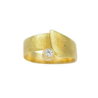 Brillantring aus 750 Gelbgold, nachhaltiger second hand Schmuck perfekt aufgearbeitet