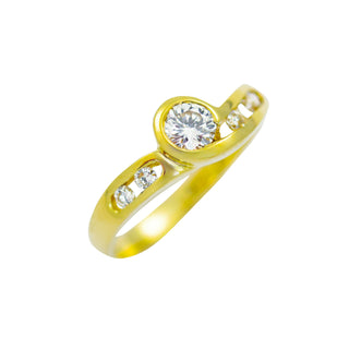 Brillantring aus 585 Gelbgold, nachhaltiger second hand Schmuck perfekt aufgearbeitet