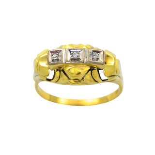 Brillantring aus 585 Gelbgold, nachhaltiger second hand Schmuck perfekt aufgearbeitet