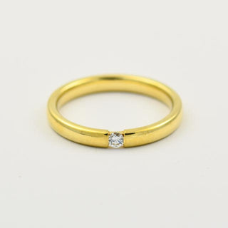 Brillantring aus 585 Gelbgold, nachhaltiger second hand Schmuck perfekt aufgearbeitet