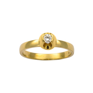 Brillantring aus 750 Gelbgold, hochwertiger second hand Schmuck perfekt aufgearbeitet