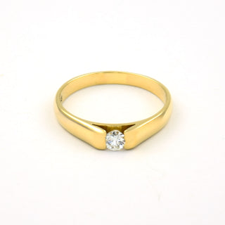 Brillantring aus 585 Gelbgold, nachhaltiger second hand Schmuck perfekt aufgearbeitet
