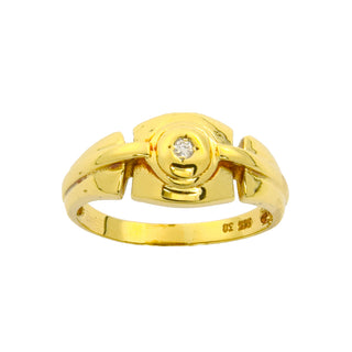 Ring aus 585 Gelbgold mit Brillant, nachhaltiger second hand Schmuck perfekt aufgearbeitet