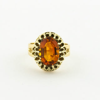 Ring aus 585 Gelbgold mit Citrin, nachhaltiger second hand Schmuck perfekt aufgearbeitet