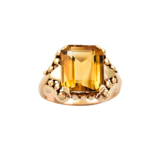Ring aus 585 Gelbgold mit Citrin, nachhaltiger second hand Schmuck perfekt aufgearbeitet