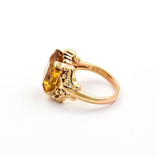 Ring aus 585 Gelbgold mit Citrin, nachhaltiger second hand Schmuck perfekt aufgearbeitet