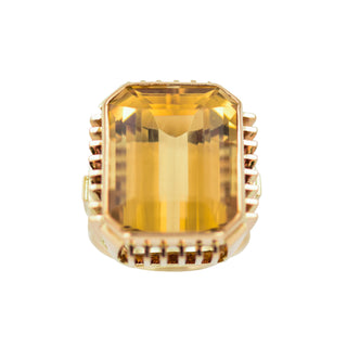 Ring aus 585 Gelbgold mit Citrin, nachhaltiger second hand Schmuck perfekt aufgearbeitet