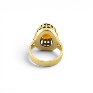 Ring aus 585 Gelbgold mit Citrin, nachhaltiger second hand Schmuck perfekt aufgearbeitet