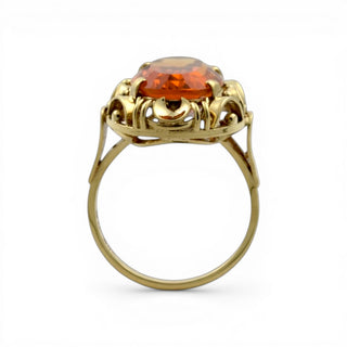 Ring aus 585 Gelbgold mit Citrin, nachhaltiger second hand Schmuck perfekt aufgearbeitet