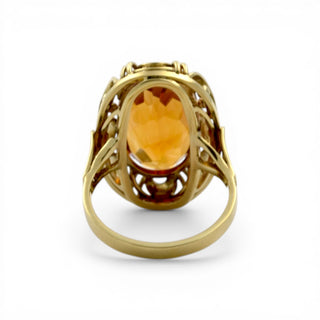 Ring aus 585 Gelbgold mit Citrin, nachhaltiger second hand Schmuck perfekt aufgearbeitet